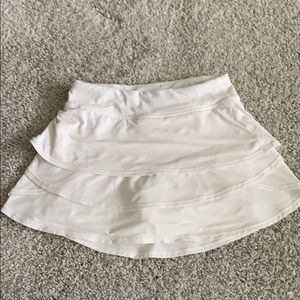 Athlete girl tennis skirt